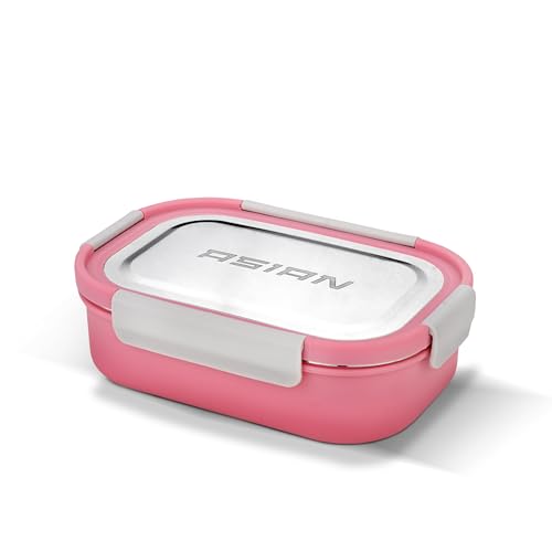 Image of Asian Plastowares - Snack Pack SS Lunch Box | Tiffin Box - Leak-Proof, Airtight | Lunch Box for Kids & Adults | Durable & Spill-Free School, Office, and College Tiffin | Bright Pink