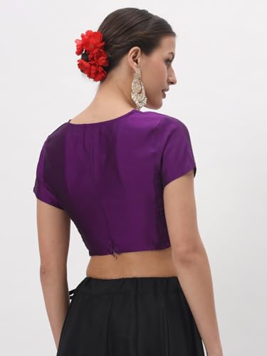 Image of studio rasa Women's Silk Blend Stretchable Blouse for Festive Wedding Party