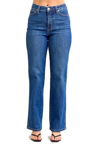 Judy Blue Women's Daisy High Waist Tummy-Control Straight Jeans (US, Numeric, 28, Regular, Regular, MD)