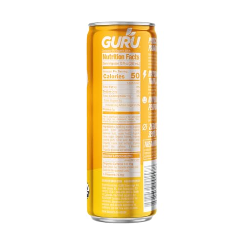 USDA Organic Guru Drink Energy Guayusa for Active Adults on the Go
| Guru Drink Energy Guayusa 12 Fl Oz Can for Busy Pr