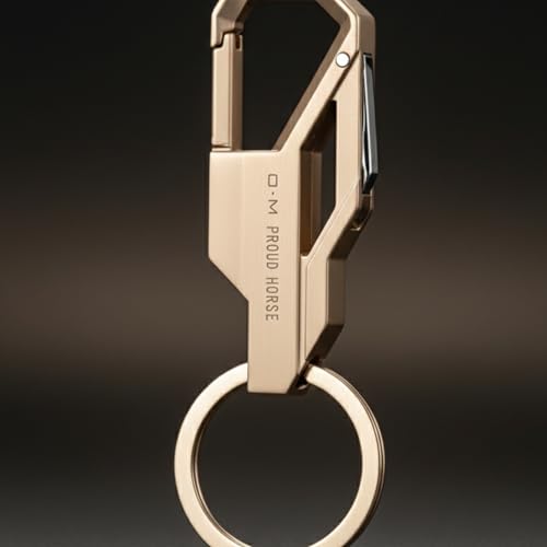 Image of THE MEN THING - Stylish Multicolor Stainless Steel Keychain for Men & Boys (Phantom Grip - Golden)
