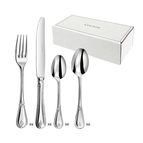 COUZON - Ménagère 24 couverts de table pour 6 personnes - Consul - Acier inoxydable 18/10, Finition Miroir, Epaisseur 3.5 mm - Inox