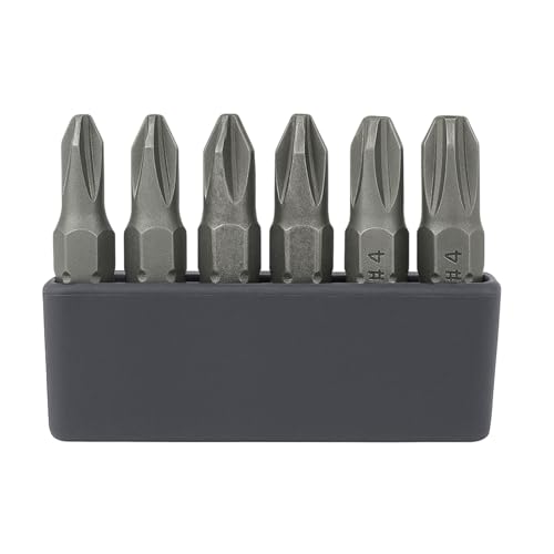 Ztolbriy 6Pcs JIS Screwdriver Bit Set 35mm 1/4 Hex Shank, Magnetic Tip S2 Alloy Steel Bits with Storage Strip for Japanese Motorcycles Cars Bicycles