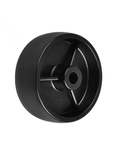 Roulettes pivotantes 75mm en polypro noir avec trou de 8mm pour machines