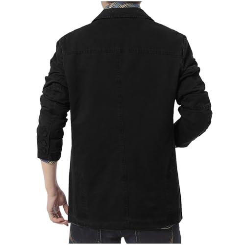 Xiaojmake Mens Casual 3-Buttons Stripe Lined Cotton Twill Suit Blazer Jacket Slim Fit Lightweight Formal Business Sport Coat2