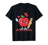 Photo Gallery carino retro apple insegnante maglietta Photo Gallery carino retro apple insegnante maglietta
