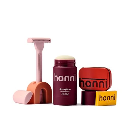 HANNI Shave Starter Set, Safety Razor + Blades + Shaving Gel, Shaver for Women, Womens Razors for Shaving, Women's Grooming, Hair Remover Gift Set for Smooth, Soft Skin, All Skin Types - Blush