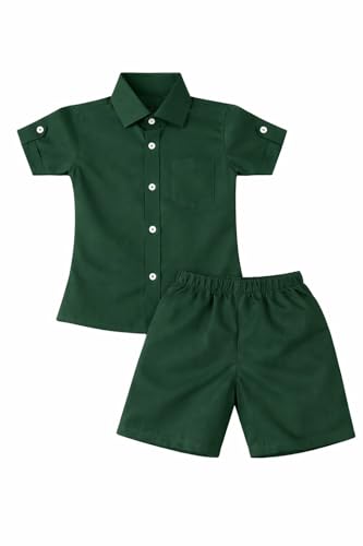 Image of Boys Shirt & Shorts Co-ord Set Kids Regular Wear Clothes Outfit | Cotton /Rayon Shirt & Shorts