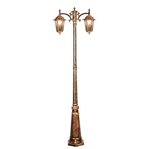Preisvergleich Produktbild Pfostenlaternenlicht, regensichere Außenpfostenleuchten Victorian European Garden Aluminiumguss-Lampenbefestigung Antike Retro-Grünland-Bodenlaternenlampe in Bronze-Ausführung