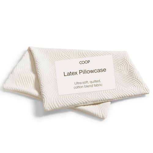 Coop Home Goods Latex Pillow Case King, Ultra-Soft, Breathable Cotton-Blend Pillowcase with Zipper, Machine Washable, Eco-Friendly, Quilted Case for Adjustable Pillows