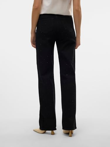VERO MODA Damen VMTESSA HR Wide RHINES RA118 GA Weite Jeans, Black, 32 W/34 L – Ansicht 4