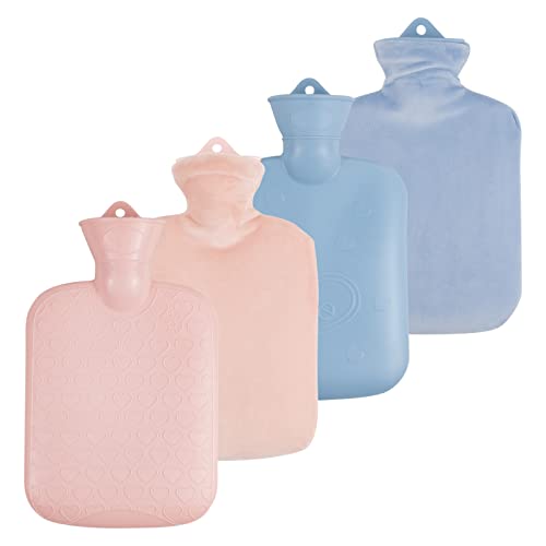 Bouillotte, Bouillotte Peluche, Bouillotte Eau Chaude 1 L, Bouillotte Avec Housse, pour Soulager la Douleur de L'arthrite, Maux de Tête, Douleur Dos, Thérapie Chaude pour Chauffe-Taille Cover