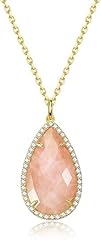 Teardrop - Pink Quartz & Moissanite