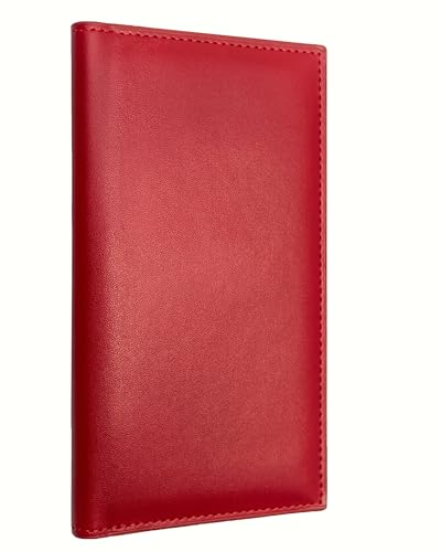 Baculyri Checkbook Cover for Personal Premium Leather Check Holder Wallet with Pen Slot & Divider for Duplicate Checks (Men & Women)