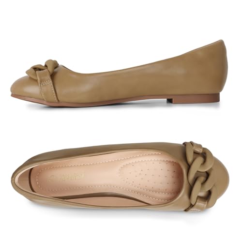 Women's Flats Shoes Round Toe Ballet Flats Dress Shoes Women Flat Shoes Comfortable PU Leather Slip on Shoes for Women Ballerina Walking Flats Shoes4