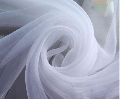 60" Wide (5ft Wide) White Sheer Chiffon Fabric - Perfect for Draping Panels and Masking for Weddings & Events (100 Yards)