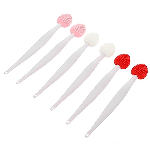 Didiseaon Facial Cleaning Tool 6pcs Silicone Lip Exfoliator Brush Double-Sided Nose Scrub Brush Nose Exfoliating Tool