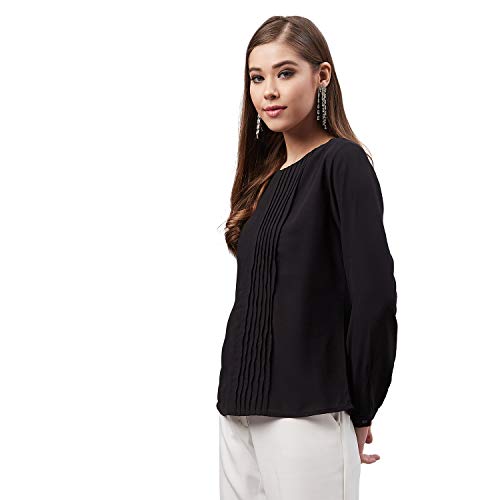 Image of Carlton London Women's Solid Regular Fit Blouse