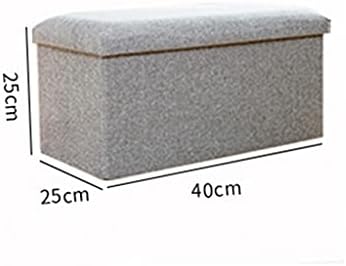 Compact Grey Folding Storage Bench Cube Stool - Versatile Footrest for Home, Hallway, Living Room - Space-Saving 15x9x9 Inch Organizer for Shoes & Essentials