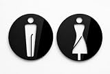 Toilettenschild Piktogramm Herren Damen Kreis Modernes Design, kreisförmige Form, Herren und Damen, moderner Stil, Badschilder, glänzende Oberfläche, selbstklebend