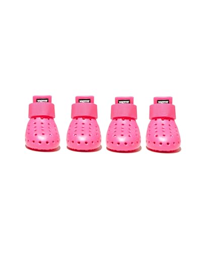 Wagwear WagWellies Mojave Dog Boots - Paw Protection from Hot Pavement, Sharp Objects, Dirt, Toxins | Well-Ventilated, Easy-Clean - Sage (Hot Pink, XS)