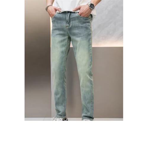 Men's Casual Versatile Korean Style Slim-Fitting Small Straight Stretch Long Jeans3