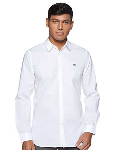 Lacoste Herren CH2668 Hemd, Blanc, M/L