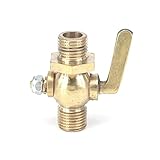 Benzinhahn-Absperrventil aus Messing, 1/4 Zoll BSP-Außengewinde, für Kraftstoff, Gas, Öl, Luft