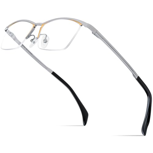 Image of FONEX Pure Titanium Glasses Frame Men Semi Rimless Square Eyeglasses Eyewear DTX416