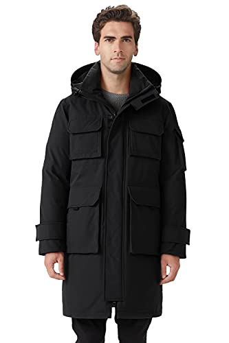 Orolay Men's Warm Hooded Parka Down Coat Thickened Winter Jacket With Multi-Pockets Black M #TOP9