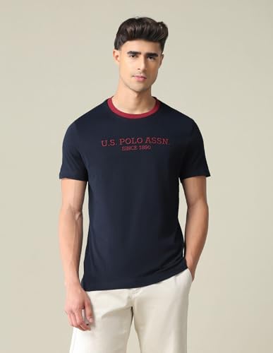 Image of U.S. Polo ASSN. Brand Printed Cotton T-Shirts for Men - Half Sleeves Mens Casual T Shirts