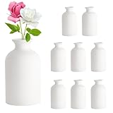 8 Pack White Vases, 5in Small White Ceramic Bud Vase Pampas Grass Flowers Ceramic Vases Bulk Modern Boho White Ceramic Vases for Centerpieces Home Table Decor