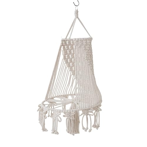 Hamac suspendu macramé pour chat en coton lavable avec pompons - 2
