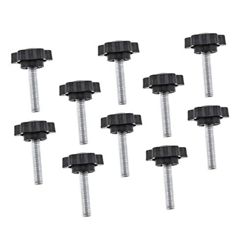 VILLFUL 10pcs Screw Threaded Instruments Handgrips Thread Knob Jig Knobs Head Clamping Knob Clamping Knob with Hand Grips Thread Knob Handle Clamping Knobs Black Plastic