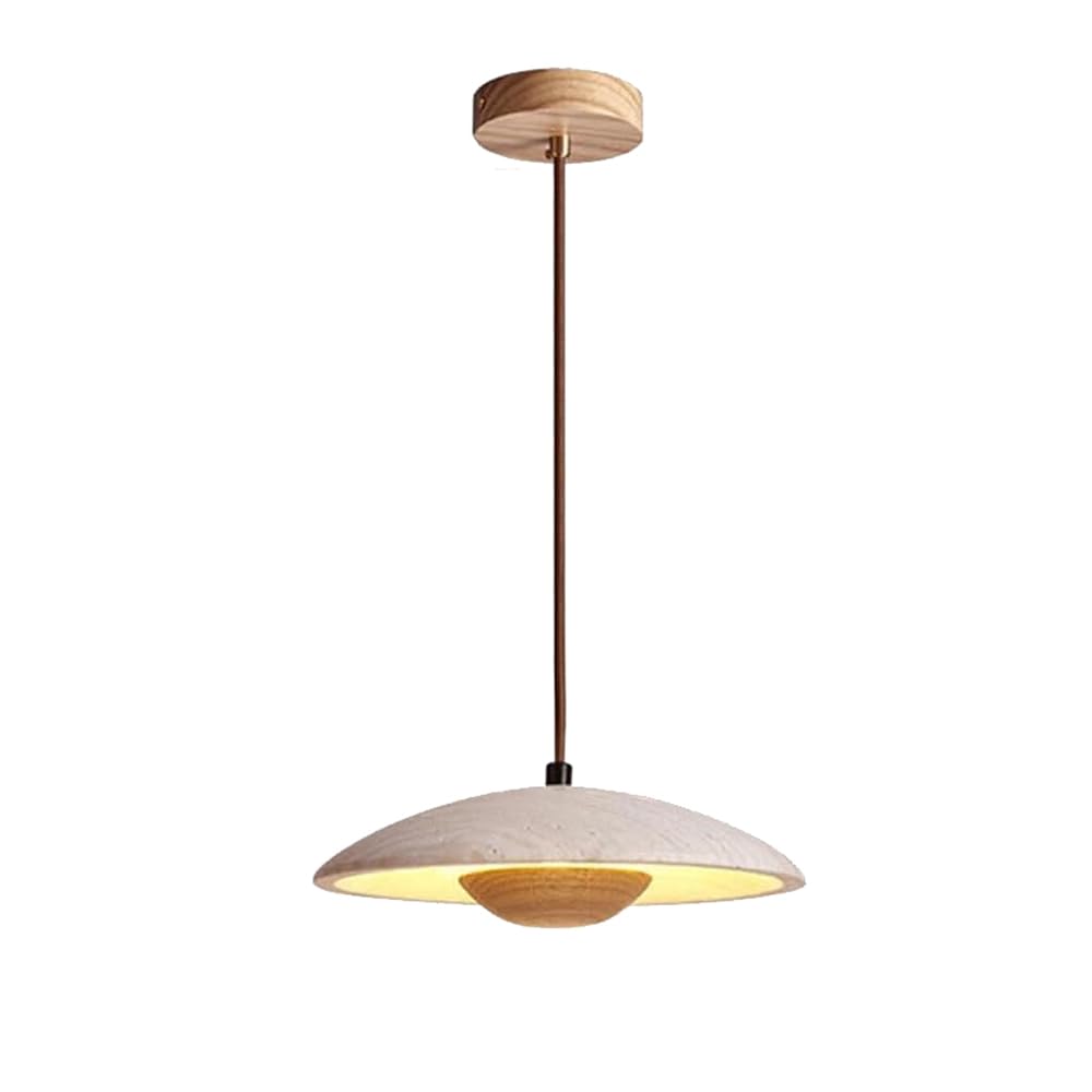 BFFGKGL Japanese Wabi-Sabi Wood Bedside Pendant Light Nordic Creativity Natural Stone Kitchen Island Hanging Lamp Modern Minimalist Yellow Travertine