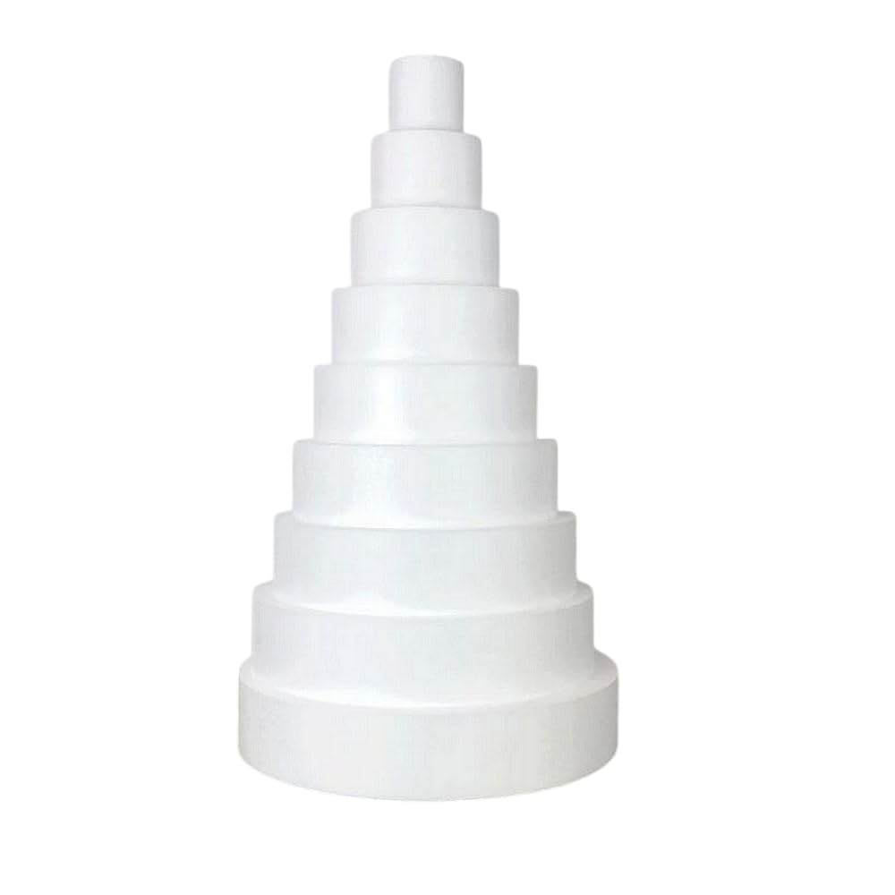 Lealoo Pièce montée Wedding Cake XL en polystyrène Haute densité, 90 cm de Haut, Base Ø 50cm à 10cm, 9 étages