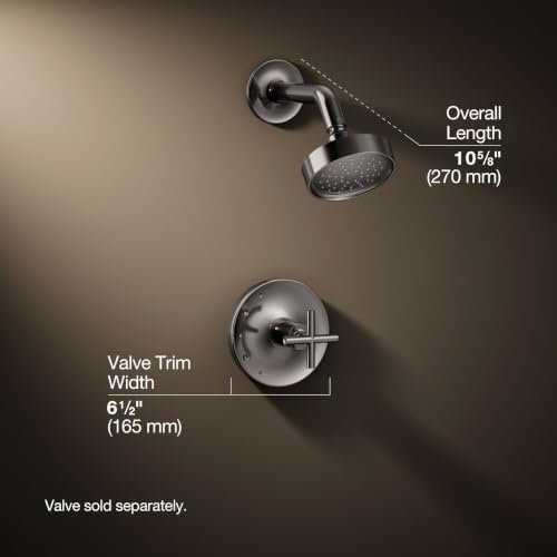 KOHLER TS14422-3G-TT Purist Rite-Temp Shower Trim Kit con manija cruzada 1.75 Gpm, Titanio vibrante miniatura 4