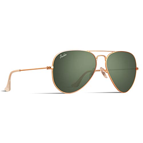 Image of Classic Aviator Teardrop Style Glass Lens Metal Frame Sunglasses For Men Women UV400 Protection