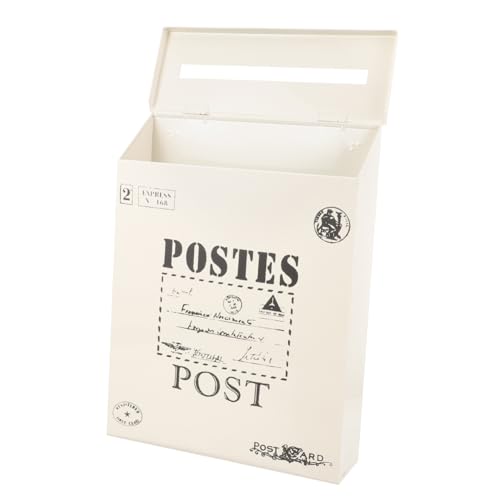 PNAJFUEL Boîte Aux Lettres Murale Vintaboîte Aux Lettres Sécurisée En Fer Boîte Aux Lettres Extérieure Boîte Aux Lettres de Style Américain
