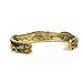 Cuff bracelet Scandinavian Wolves, handmade solid brass mens womens c shape embossed gold cuff bangle, unisex viking jewelry gifts
