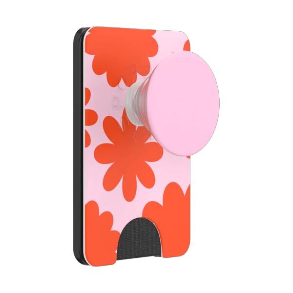 Image of PopSockets Phone Wallet for MagSafe, Phone Card Holder with Grip, Flower - Mirror Floating Florals