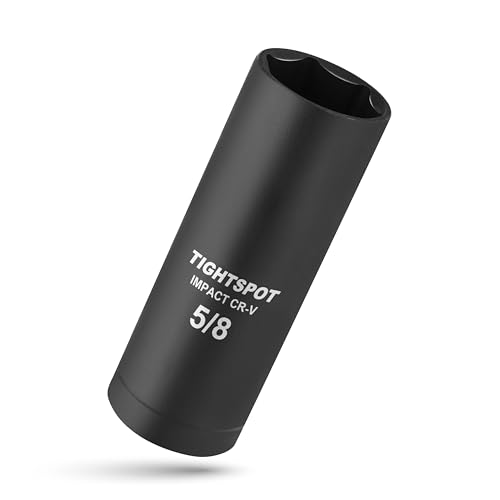 Image of TIGHTSPOT 1 /2 Inch Drive - 5 /8 Inch Deep Impact Socket with Anti-Rounding 6 Point Design, Heat-Treated CRV Steel
