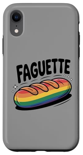 Funny Faguette Rainbow LGBTQ Pride Cute Baguette Juego de palabras Carcasa para iPhone XR