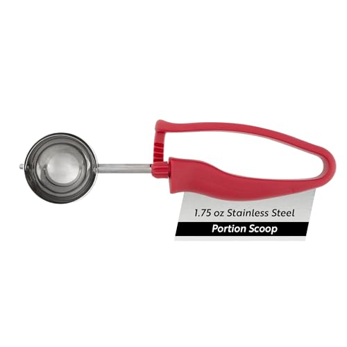 Restaurantware Ice Cream Scoop 1 Case 1.75 oz Stainless Steel Portioner Commercial Kitchen Tool Comfortable Grip Dishwasher-Safe Ambidextrous Handle