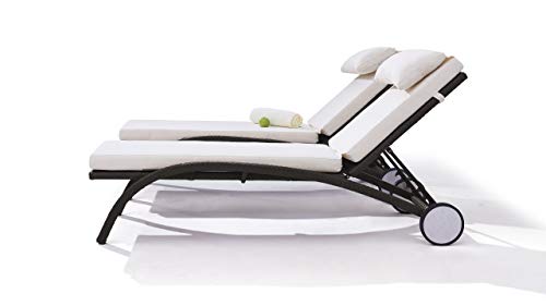 talfa Gartenliege, Relaxliege; Polyrattan Gartenliegen Set in Anthrazit - Basu, 2 Stück - 3