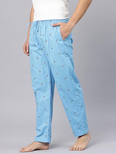 Image of Majestic Man Men's Printed Pure Cotton Lounge Pyjama | Comfort Fit | Elastic Waist with Drawstring | 3 Pockets | Button Closure