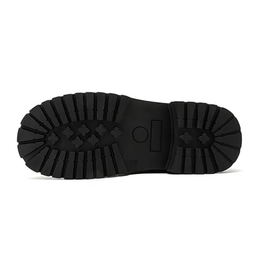 Image of CHUUMEE Men's Wear Resistant Cycling Motorcycle Boots Side Zipper Waterproof Biker Riding Punk Rock Metal Toe Cowboy Western Tactical Army Boot
