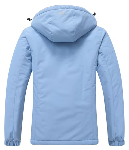 Image of MOERDENG Women's Waterproof Ski Jacket Warm Winter Coat Hooded Snowboarding Jacket Snow Coat