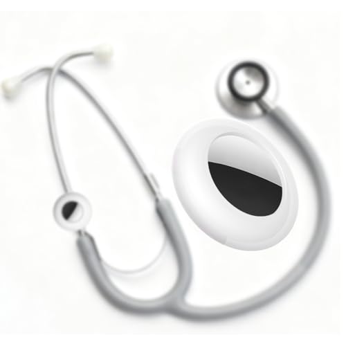 Rubierine Stethoscope Tracker Holder, Works with All stethoscopes, Compatible with Air Tracker Tag, Attach to Never Lose Your Stethoscope, Ideal for Nurses, Doctors (White)