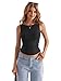 Eachyes Womens Boat Neck Tank Tops Sleeveless Slim Fit Shirts Summer Going Out Y2K Fashion Outfit Clothes Black Medium